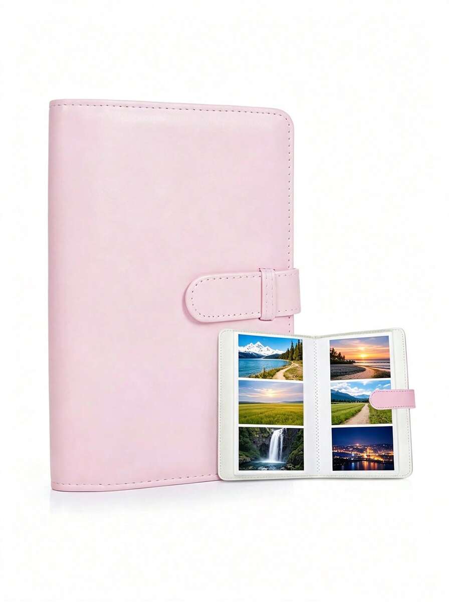 1Pc Mini 108 Pockets 3-Inch Photo Album,Photo Storage Album For Collecting Family Photos And Anniversary Photos,Etc.,Camera Not Included,Small Cards Collection Book For Star Cards,Business Cards,Train Tickets,Flashcards,Memory Cards,And ID Cards