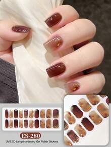 Semi Cured Gel Nail Strips, 20Pcs Long Lasting Salon Quality Wraps, Easy Apply & Remove Gel Nail Stickers With UV Light - Multicolor - View 8