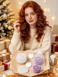 3/9/15/21pcs Rose Scented Candle Gift Set, Includes Organza Bags And Thank You Cards, Romantic Rose Shaped Scented Candles, Suitable For Weddings, Parties, Proposals, Home Decor - Multicolor - View 8