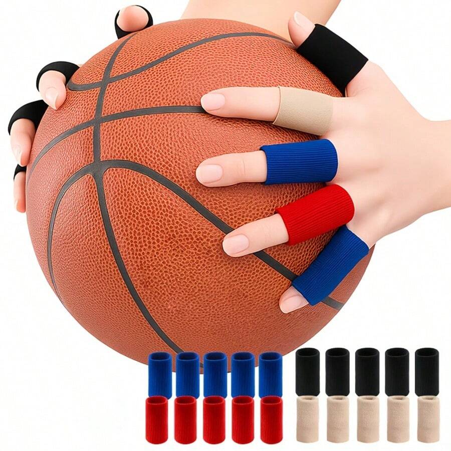 Elastic Compression Finger Joint Sleeve, Sports Fitness Training Basketball Finger Guard