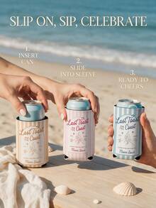 Custom Text Bachelorette Can Cooler, Personalized Coastal Last Toast Neoprene Can Sleeve, Beach Party Drink Holder For Bride Squad, Bridesmaid Gift For Bridal Shower, Pool Party And Girls Weekend - Multicolor - View 3