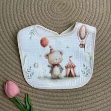 5pcs Cartoon Print Baby Bibs For Newborns, 3pcs Soft Absorbent Teething Bibs For Baby Boys And Girls - Light Khaki - View 7