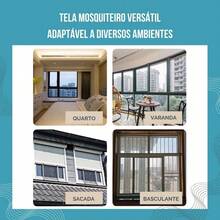 Tela de janela ajustável em alumínio 50cm*70cm , mosquiteiro telescópico DIY para proteção contra mosquitos e insetos, instalação fácil sem necessidade de ferramentas, tela de aço resistente e durável para uso em janelas e portas de correr. - A - Visão 8