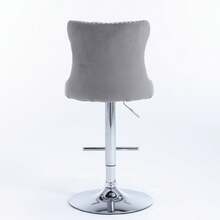 Swivel Velvet Barstools Adjustable Seat Height From 25-33 Inch,  Base Bar Stools With Backs Comfortable Tufted For Home Pub And Kitchen Island, Set Of 2,DE1712GY,Gray - 灰色 - 查看 6