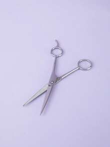 1pc Right-Handed Hair Cutting Scissors, Sharp Blade, Professional Hairdresser Shears, Stainless Steel Hand-Sharpened, Silver/Black - Silver - View 6