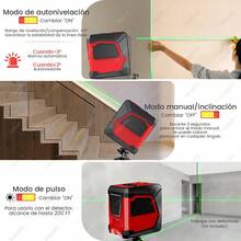 Nivel Láser Autonivelante De 2 Líneas FAGHTO ®   1mm Precisión Ip54 Con Soporte Magnético L Giratorio De 360 ° - Rojo - Ver 3