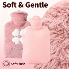 (Thickened Inner Bag And Velvet Cover 2-Piece Set) 950ml/33.71oz Hot Water Bottle - Thickened Refillable PVC Material, Washable Soft Velvet Surface, Portable For Hands And Feet, Perfect For Winter, Multiple Colors Available - Multiple Styles - View 11