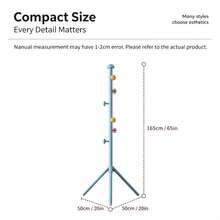 Freestanding Coat Rack With Multi Staggered Hooks, Stable Tripod Base Vertical Garment Stand, SpaceSaving Floor Clothes Hanger Organizer For Entryway Bedroom Hallway, Cute Pastel Storage Rack ForHat Scarf Handbag - White - View 10