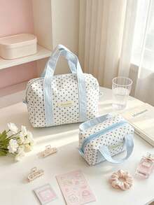 Wave Point Handheld Makeup Bag Large Capacity Portable Toilet Bag With Handheld Makeup Bag Suitable For Daily/Business Travel/Vacation - Multicolor - View 2