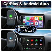 مشغل MP5 للسيارة بمقاس DIN واحد، يدعم CarPlay اللاسلكي وAndroid Auto، شاشة لمس HD مقاس 7 بوصة، بلوتوث، استريو، طاقة 12 فولت، راديو FM، واجهة ISO، مدخل AUX، فتحة بطاقة SD، منفذ USB، مع/بدون كاميرا - الأسود - مشاهدة 4