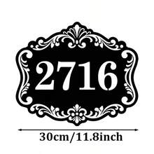 4種尺寸可選！個性化門牌號碼牌，客製化戶外地址標誌，復古鏤空金屬居家地址牌，客製化門號牌，沿海風格房屋牌 - 黑色 - 查看 16