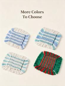 Bohemian Hand Woven Dual Use Coasters Placemats Cotton Fringe Table Mats Heat Insulation Non Slip Drink Coasters Dinner Placemats For Coffee Bar Home Table Decoration - Multicolor - View 9