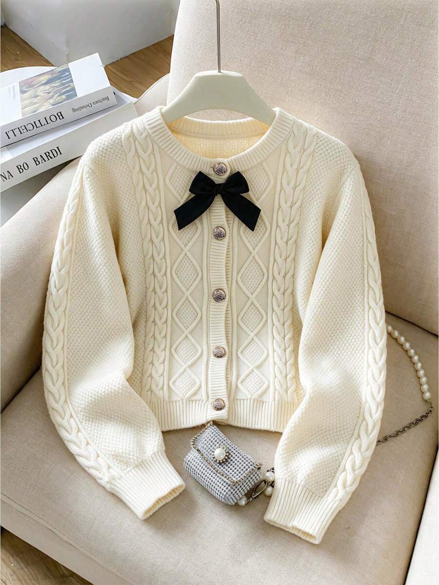 Autumn/Winter Girls' Fashion Casual Diamond Grid Sweater - Apricot - View 1