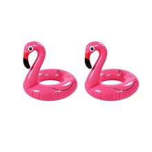 Adult Oversized Pink Flamingo Inflatable Swimming Ring - Luxury Tropical Island Shaped Lounger With Cup Holder, Large Pink Flamingo Floating Raft, Quick Dry Reusable Vinyl Inflatable Mat, Essential For Pool Party Relaxation, Summer Swimming Accessory - Swimming Ring - View 8