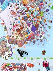1-Piece DIY Three-Dimensional Landscape Sticker Sticker Niche Decompression Fun Hand Account Sticker - 2.0 Villa . Move In - View 6