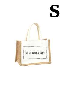 Personalized Custom Embroidered Name Canvas Linen Tote Bag, Large Capacity Handbag, Bridesmaid Gift Bag, Casual Commuter Shopping Shoulder Bag For Women - Multicolor - View 9
