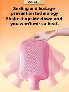 Hot Water Bottle With Soft Cover - 2 Liter/1 Liter Large - Classic Hot Water Bottle For Pain Relief, Neck And Shoulder Heat Therapy, Foot Warmer, Menstrual Cramp Relief, Hot And Cold Therapy - Great Gift For Christmas And Halloween - Multicolor - View 8