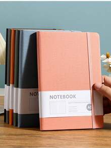 1 Set Multi-Color Soft-Touch PU Faux Leather Hardcover Wide-Ruled Notebook, With Elastic Band And Bookmark Ribbon, Thick 100g Beige Lined Writing Pages; Thick Waterproof Dustproof Matte PU Hard Cover Anti-Crack And Anti-Deformation, Beige Inner Paper Non-Bleed, 320 Pages Large Capacity Sewn Binding Can Lay Flat; Halloween Gift, Thanksgiving Employee Benefit, Easter Gift Box Accessory - 1 Set - View 5