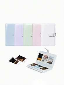 1Pc Mini 108 Pockets 3-Inch Photo Album,Photo Storage Album For Collecting Family Photos And Anniversary Photos,Etc.,Camera Not Included,Small Cards Collection Book For Star Cards,Business Cards,Train Tickets,Flashcards,Memory Cards,And ID Cards - Multicolored - View 10