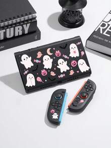 Cailai, Halloween Bat & Little Ghost Pattern Switch Console Protective Case, Compatible With Switch OLED And Switch Console, Made Of Soft TPU Material, No Disassembly Required, Anti-Drop & Anti-Dust, Ideal Gift Compatible With Switch Gamers, Elegant & Cute Switch Console Protective Case. - View 13