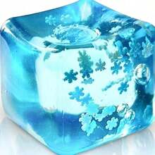 Snowflake Built-In Soft Rubber Stress Relief Toy Pressure Ball, Provides Best Soft And Cool Experience, Snowflake Quiet And Beautiful Square Shape Anxiety Relief Sensory Soft Stress Toy Slow Rebound, Suitable For Classroom Prizes, Helps Relaxation - Blue - View 14