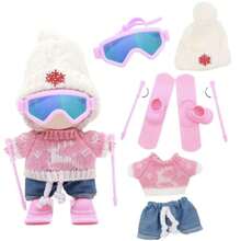 Cute Mini Ski Equipment, Suitable For Mini Doll Accessories Set, Miniature Ski Boards, Ski Poles, Doll Clothing Accessories, Winter Scene Micro Scene Props, Doll Decoration Gifts, Designed For Doll Enthusiasts - Multicolor - View 5