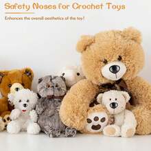 Mũi tam giác nhựa màu đen cho amigurumi kèm vòng đệm, phụ kiện làm gấu móc len, chó bông, thú nhồi bông và rối bông thủ công - A - Xem 13