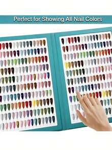 320 Color Nail Art Color Chart Album, Includes 360pcs Practice Fake Nails And 1-400 Numbered Stickers, Gel Nail Polish Color Chart, Suitable For Nail Salons, Gel Nail Polish Color Display Board, Nail Art Design Storage Book, Home Nail Art Practice Tool - Multicolor - View 6