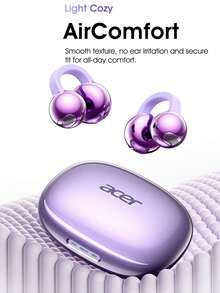 Auriculares Bluetooth TWS Acer OHR825 Originales y Auténticos con Clip de Oreja Abierta, 24H de Reproducción, V6.0 de Baja Latencia, Cancelación de Ruido ENC en Llamadas, Sonido HiFi, Ajuste , Carga Rápida Tipo-C - Ver 3
