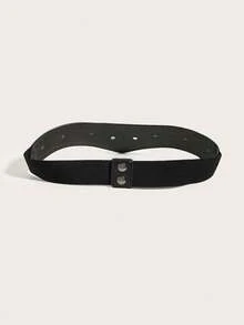 1pc Women's Western Style Rivet Vintage Heavy-Duty Versatile Waist Belt, Suitable For Daily Wear, Party - Black - View 3