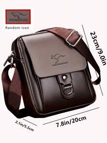 Men's Business Casual One Shoulder Crossbody Bag, PU Large Capacity Portable Business Travel Small Square Bag, Multiple Styles Crossbody Backpack, High-End Casual Hanging Bag, Men's Professional Glossy Leather Crossbody Bag, Suitable For Business Travel Storage Bag - Multicolor - View 12