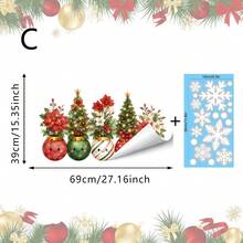 1/3pcs Cartoon Snowman And Santa Claus Head Potted Plant Window Sticker, Double-Sided Visible PVC Electrostatic Adsorption Glass Sticker, Suitable For Living Room, Kitchen, Dining Room, And Home Decoration. - Multicolor - View 13