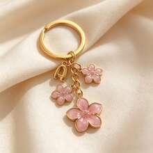 1pc Sakura Shaped Keychain, Lightweight And Graceful Sakura Design, Suitable For Bag Pendant, Car Key Chain, Couples, Birthday, Holiday Gifts - A - View 24