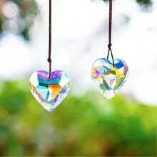 2PCS Heart-Shaped Crystal Sun Catcher Prism, Hanging Sun Catcher And Glass Prism Decor, Rainbow Maker For Window, Room, Kitchen, Garden Crystal Decoration - 2pcs Heart - View 5