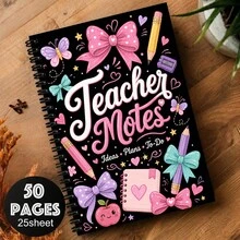 A5 Teacher Notebook For Women 1Pc, Cute Teacher Notes Journal With Planner Notebook Ideas Plans To-Do, Inspirational School & Classroom Notebook, 50 Pages 25 Sheets, Gift For Teachers - A5 - View 3