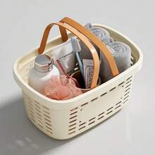 Portable Shower Caddy - 1pc Large Capacity Plastic Bathroom Storage Basket - Portable Bathroom Organizer With Handle For Storing Toiletries, Soap And Towels, Bathroom Storage And Organization, Storage Basket - Multiple Styles - View 4