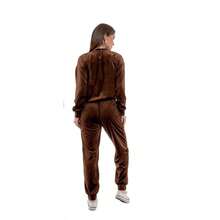 Women's Long Sleeve Velvet Plus Size Set With Pockets HF-CON-050 - 鏽棕色 - 查看 3