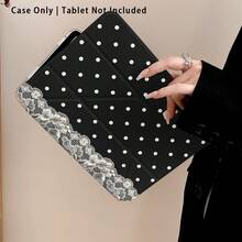 Polka Dot Lace Pattern Painted Effect Tablet Protective Case With Stand, Compatible With Honor 8/9/10/X8/X8A/X9/X8Pro/X9Pro/ MatePad SE 11 Inch/MatePad 11 Inch/11.5 Inch/MatePad Pro And More/Apple 10th/11th Gen 2025 (A16)/ Galaxy Tab A7/A9 And Other Popular Models - Multicolor - View 7