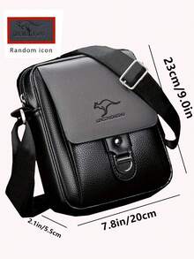 Men's Business Casual One Shoulder Crossbody Bag, PU Large Capacity Portable Business Travel Small Square Bag, Multiple Styles Crossbody Backpack, High-End Casual Hanging Bag, Men's Professional Glossy Leather Crossbody Bag, Suitable For Business Travel Storage Bag - Multicolor - View 8
