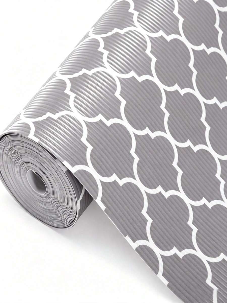 1 Roll Clover Pattern Small Cabinet Shelf Liner, Non-Adhesive Drawer Liner, Dustproof Waterproof Cabinet Liner, Washable EVA Refrigerator Liner, Easy To Cut Refrigerator Liner - Four Leaf Clover - View 1