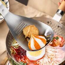 1pc Multifunctional Stainless Steel Straining Spoon, All-In-One Kitchen Gadget With Built-In Grater & Bottle Opener, Drain & Scoop Food - Silver - View 7