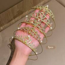 5pcs Gold Crown Minimalist Style Headbands Suitable For Birthday Party Performance Headwear - Multicolor - View 10