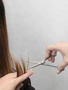 1pc Right-Handed Hair Cutting Scissors, Sharp Blade, Professional Hairdresser Shears, Stainless Steel Hand-Sharpened, Silver/Black - Silver - View 7