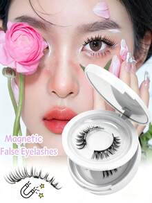 2 Pairs Of Magnetic False Eyelash Sets, Natural And Realistic, Magnetic Paste, No Glue, Light And Reusable, With Eyelash Curler, Easy To Wear - View 8