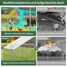 3x4x2m Outdoor   With Security Lock And Waterproof PE Tarp, Metal Run For , Rabbits, And Other Small Animals - Silver - View 6