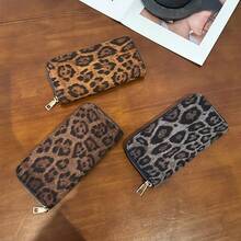 1pc Leopard Print Long Zipper Wallet Women's Vintage Personalized Clutch Purse Large Capacity Multi-Card Slot Fashion Coin Purse Multiple Colors Available - Multicolor - View 11