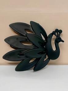 1pc Matte Hollow Peacock Hair Clip, Solid Color Exquisite Cartoon Animal Design, Elegant Vintage Non-Slip Hair Accessory For Women With Thick Hair, Daily Updo Styling - Multicolor - View 8