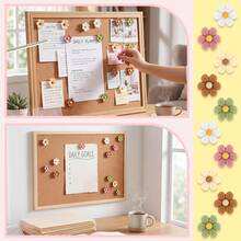 15/20/30pcs Flower Push Pins, Bohemian Style Small Size, Cute Decorative Large Head Pins For Back To School Classroom Supplies, Cork Board Accessories, Office Wall Photo Poster Use, Random Colors - A - View 5