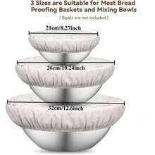 1pc Christmas Kitchen Bread Fermentation Bowl Cover, Reusable Bread Bowl Cover, High Elasticity Breathable Liner, Used For Bread Fermentation, Food Dustproof & Fresh-Keeping Cover, Kitchen Decor Accessory - Multicolor - View 3