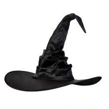 Halloween Wizard Hat Party Adult Black Pointed Oxford Cloth Magician Hat Witch Hat Masquerade Ball Party Dressing - Multicolor - View 9